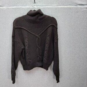 Cable Knit Black Cropped Sweater By PrettyLittleThing